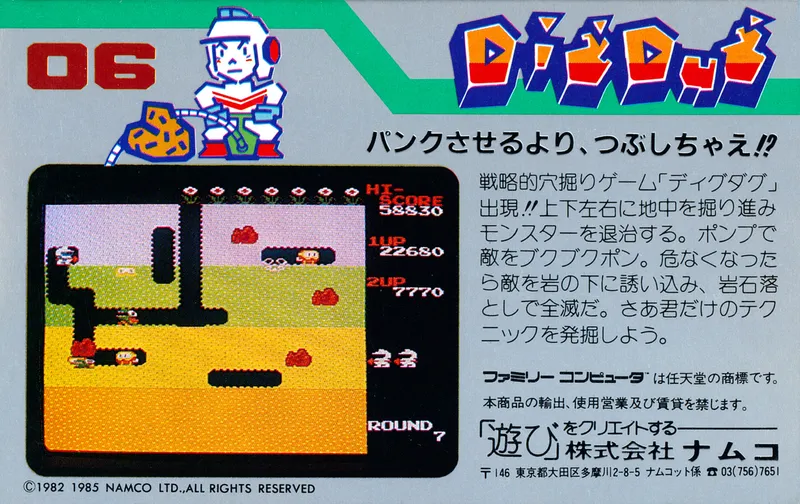 Dig Dug box back
