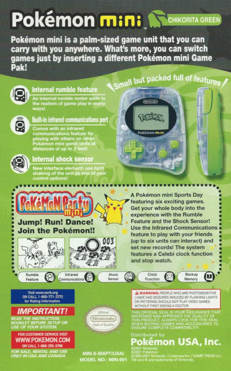 Pokémon Party Mini box back