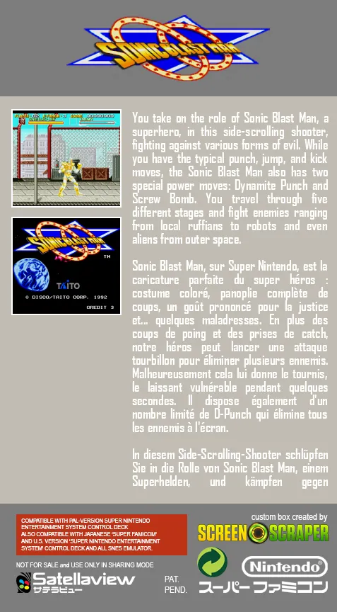Sonic Blast Man box back