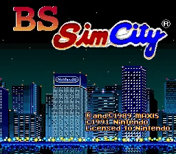 BS Sim City - Scenario 3 (Japan) (SoundLink) title screen
