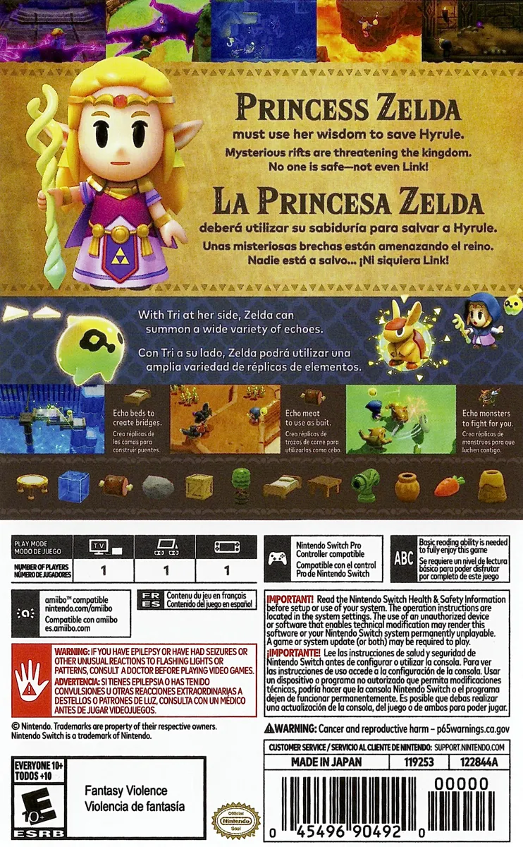 The Legend of Zelda: Echoes of Wisdom box back