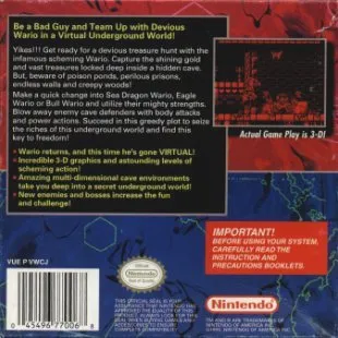Virtual Boy Wario Land box back