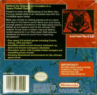 Galactic Pinball box back