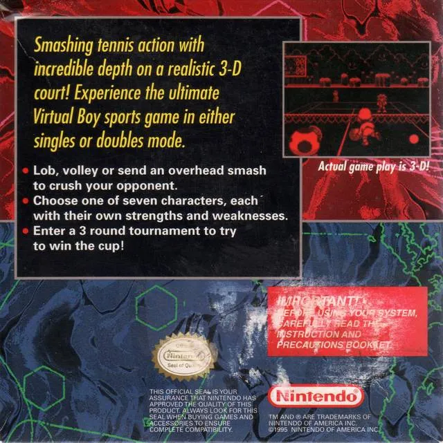 Mario's Tennis box back