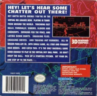Virtual League Baseball box back