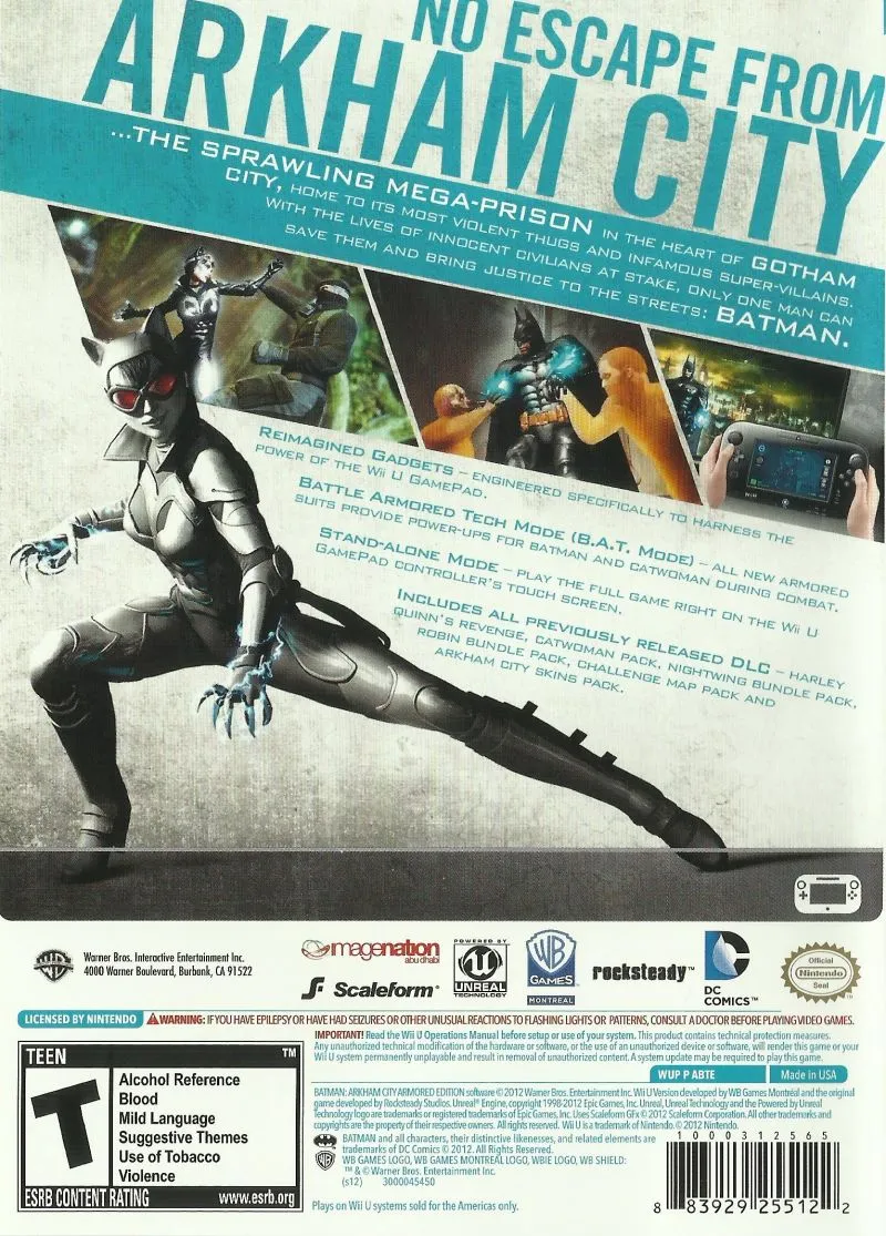 Batman: Arkham City: Armored Edition box back