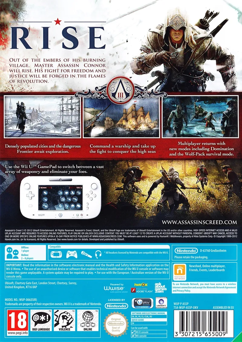 Assassin's Creed III box back