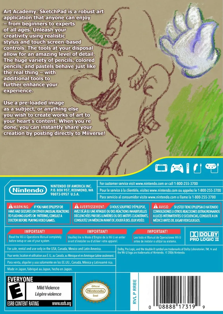 Art Academy: SketchPad box back