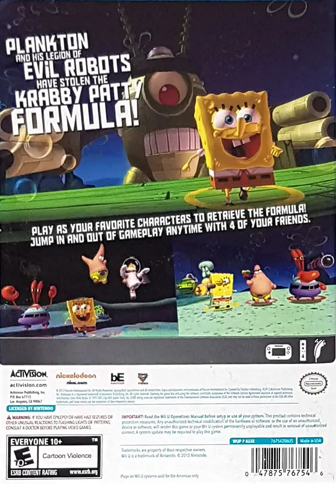 SpongeBob SquarePants: Plankton's Robotic Revenge box back