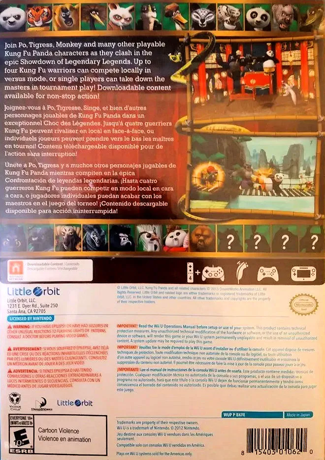 Kung Fu Panda: Showdown of Legendary Legends box back