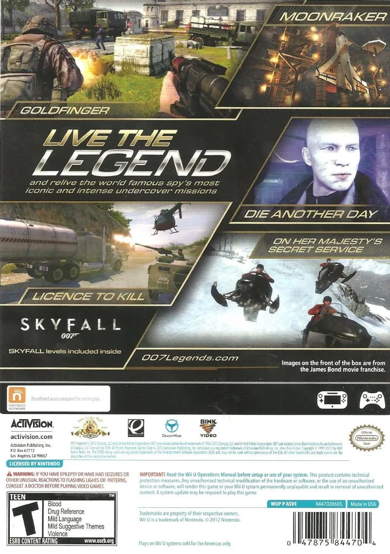 007 Legends box back