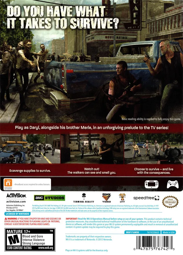 The Walking Dead: Survival Instinct box back