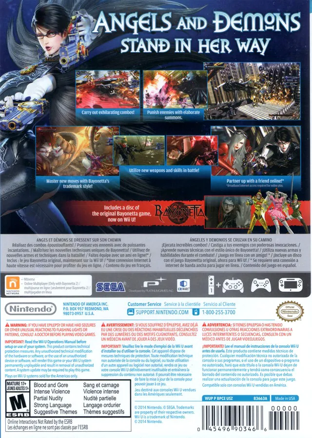 Bayonetta 2 box back
