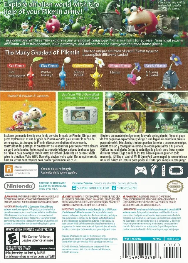 Pikmin 3 box back