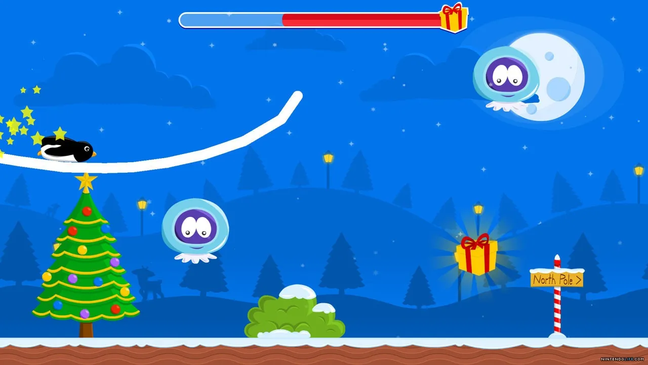 Backdrop artwork for Christmas Adventure of Rocket Penguin