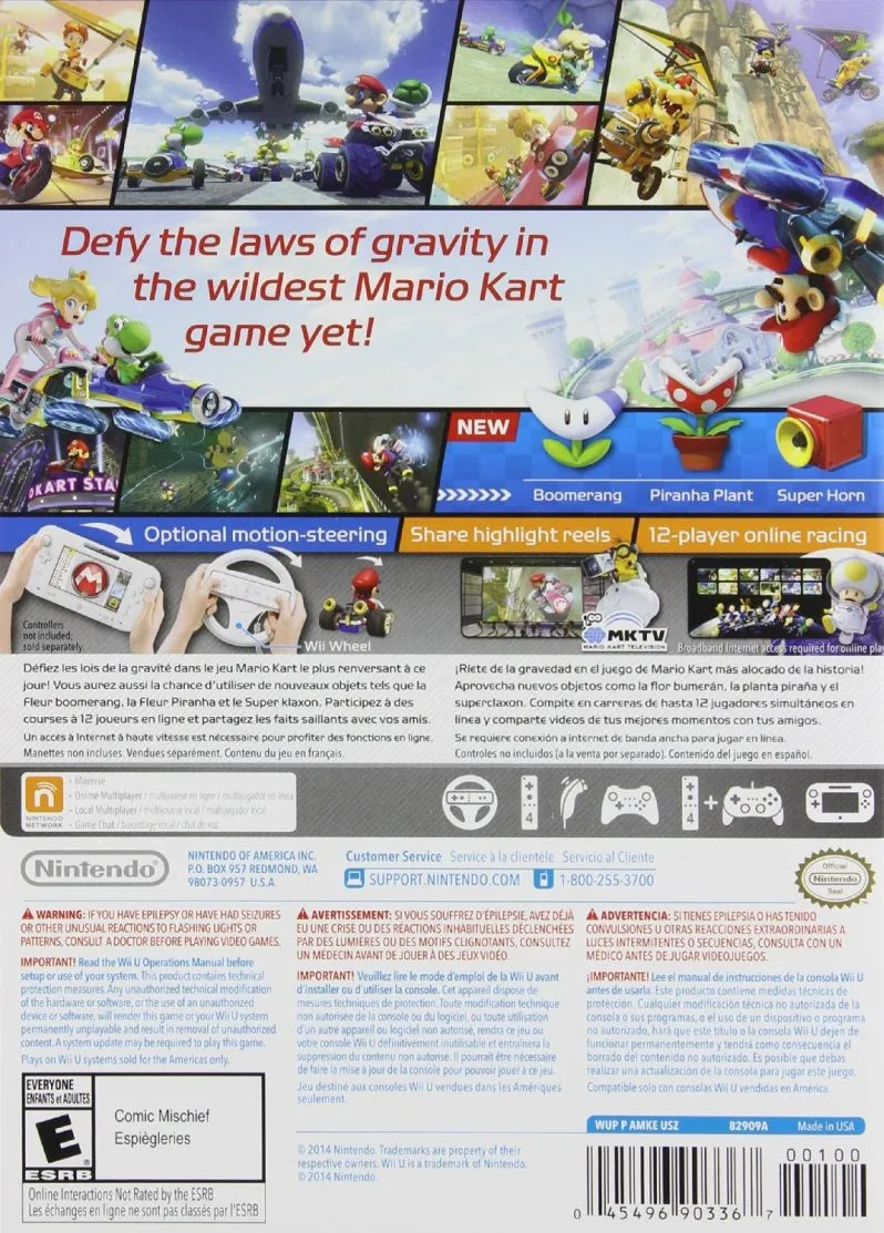 Mario Kart 8 box back