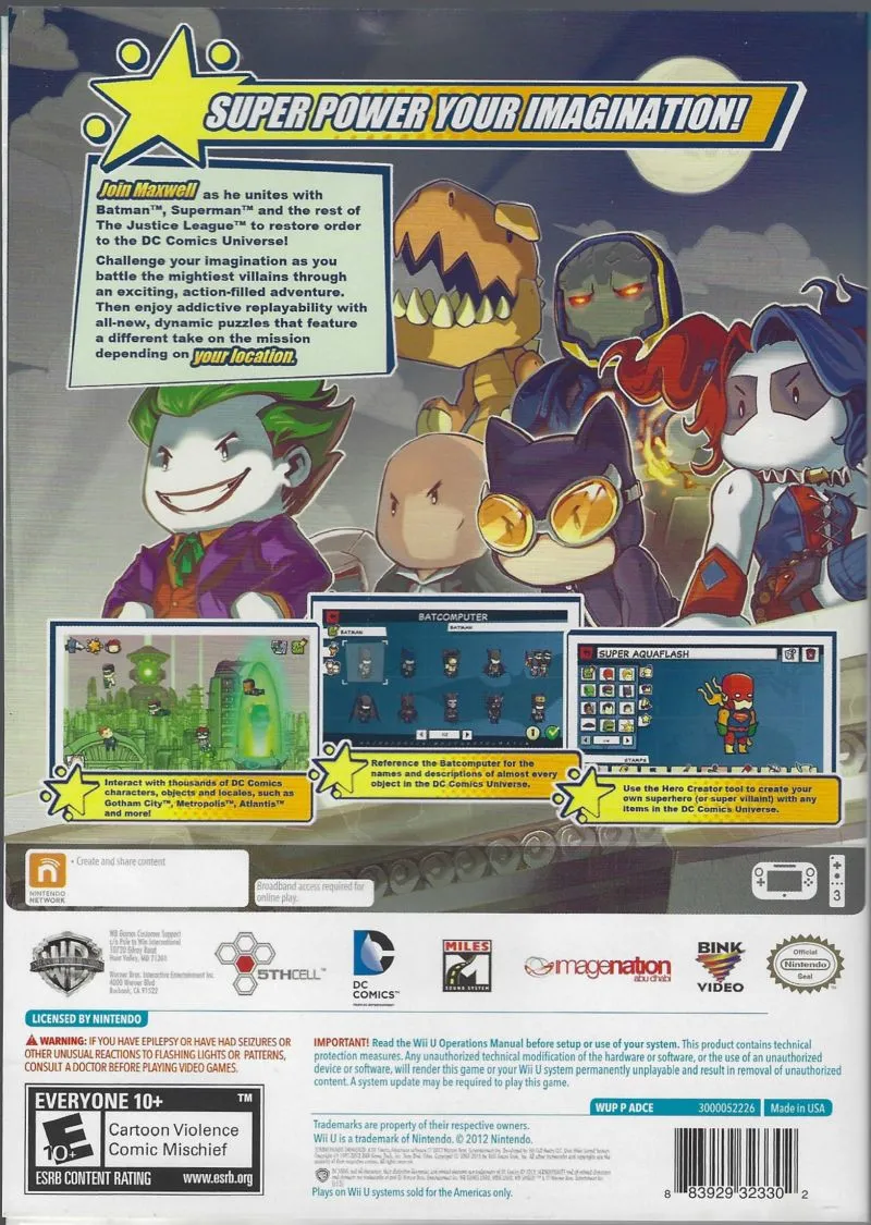 Scribblenauts Unmasked: A DC Comics Adventure box back