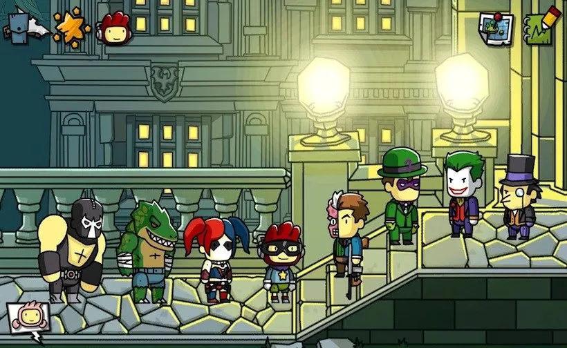 Backdrop artwork for Scribblenauts Unmasked: A DC Comics Adventure