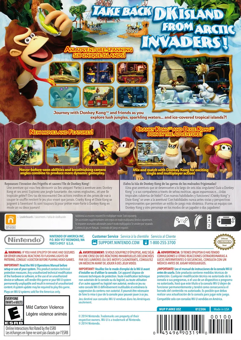 Donkey Kong Country: Tropical Freeze box back