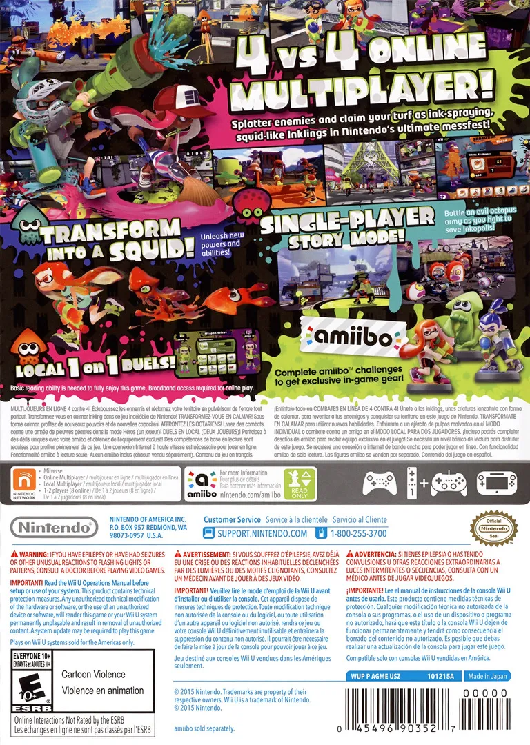 Splatoon box back