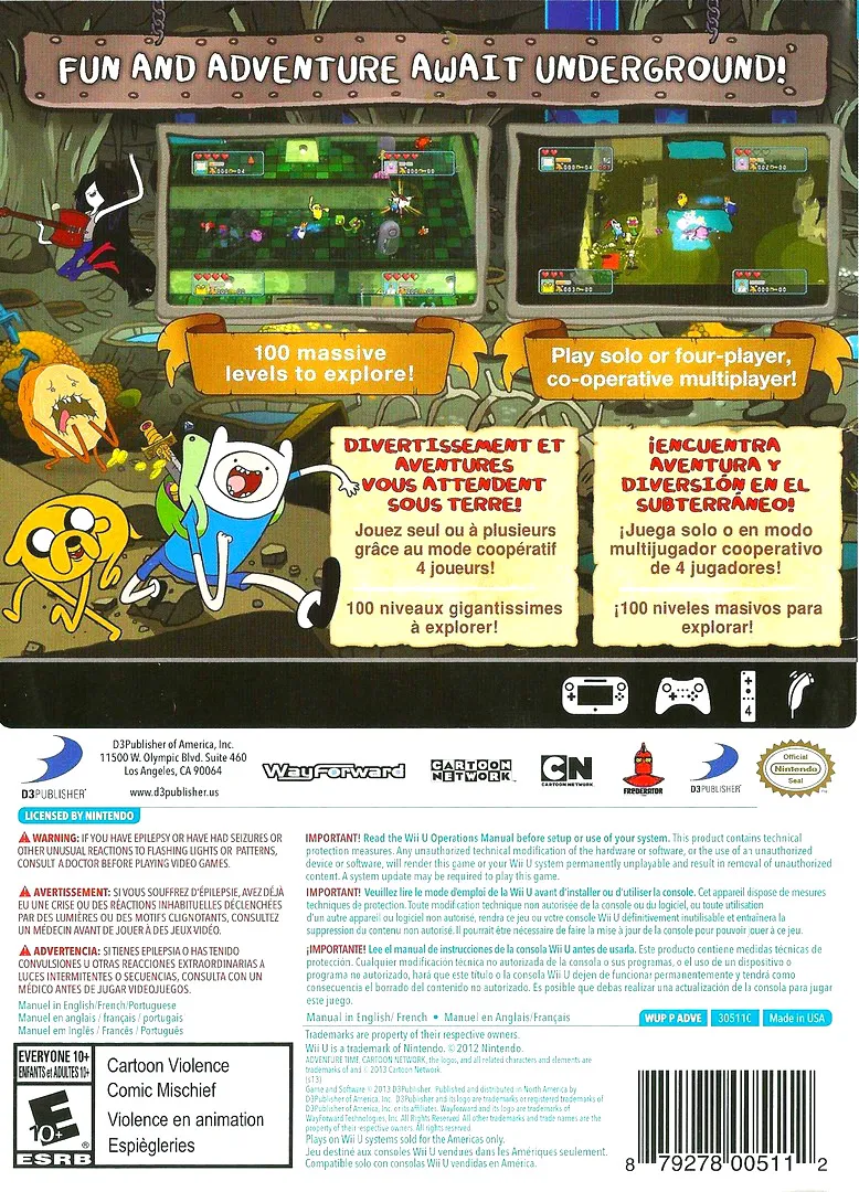 Adventure Time: Explore The Dungeon Because I Don't Know! box back