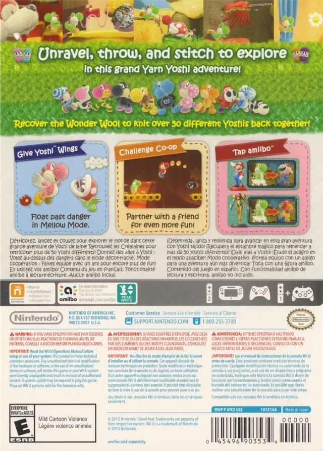 Yoshi's Woolly World box back