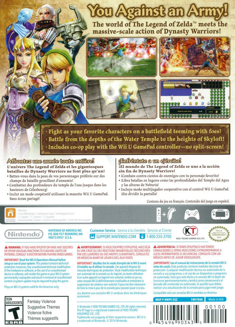 Hyrule Warriors box back