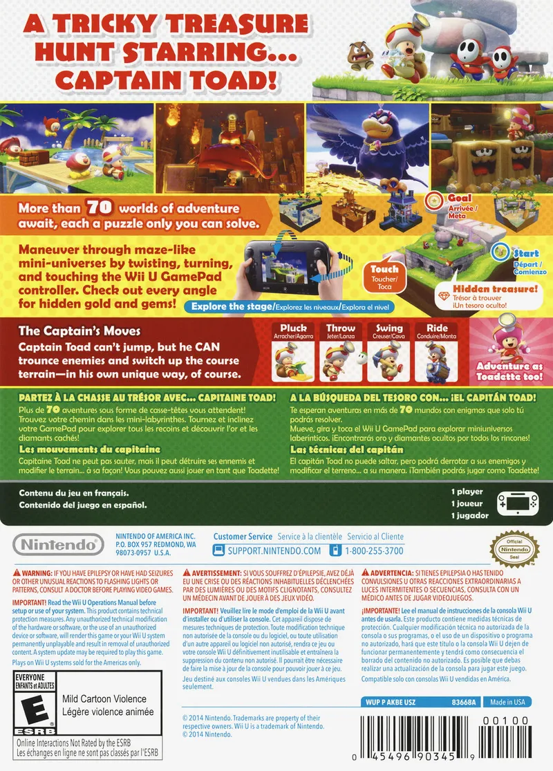 Captain Toad: Treasure Tracker box back