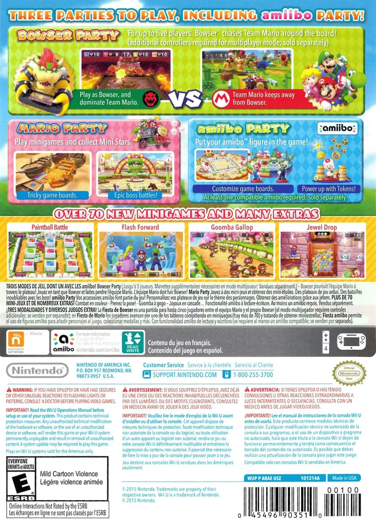 Mario Party 10 box back