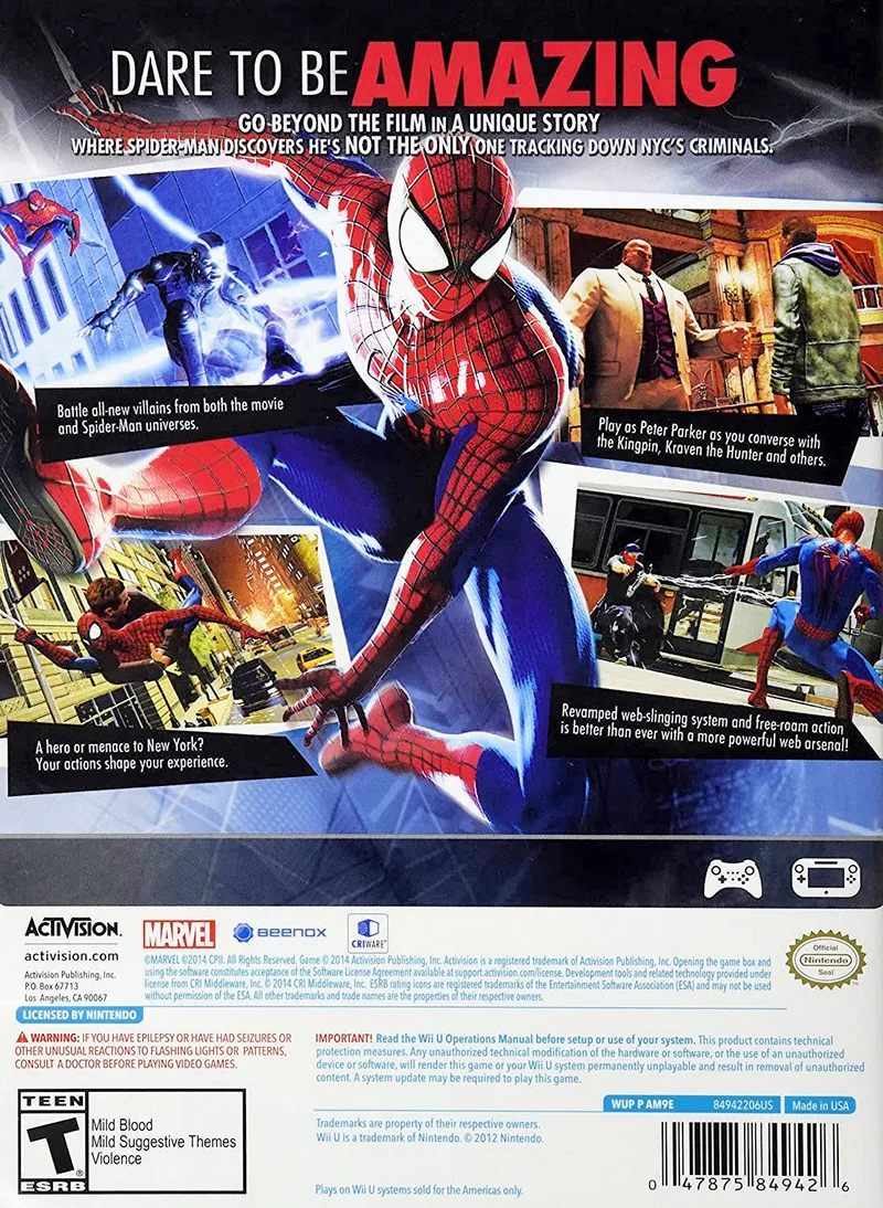 The Amazing Spider-Man 2 box back