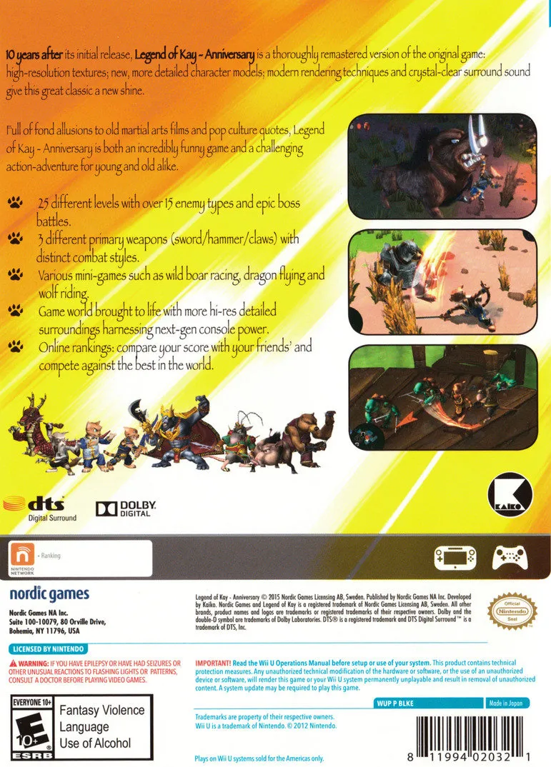 Legend of Kay Anniversary box back