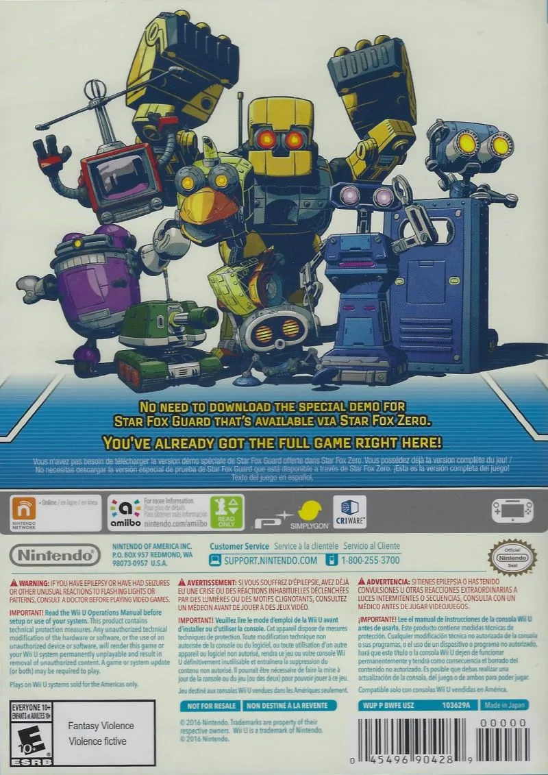 Star Fox Guard box back