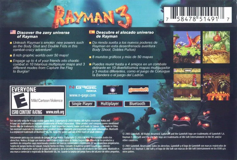 Rayman 3 box back