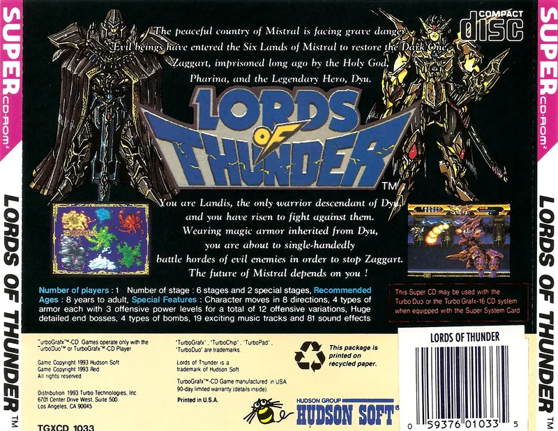 Lords of Thunder box back
