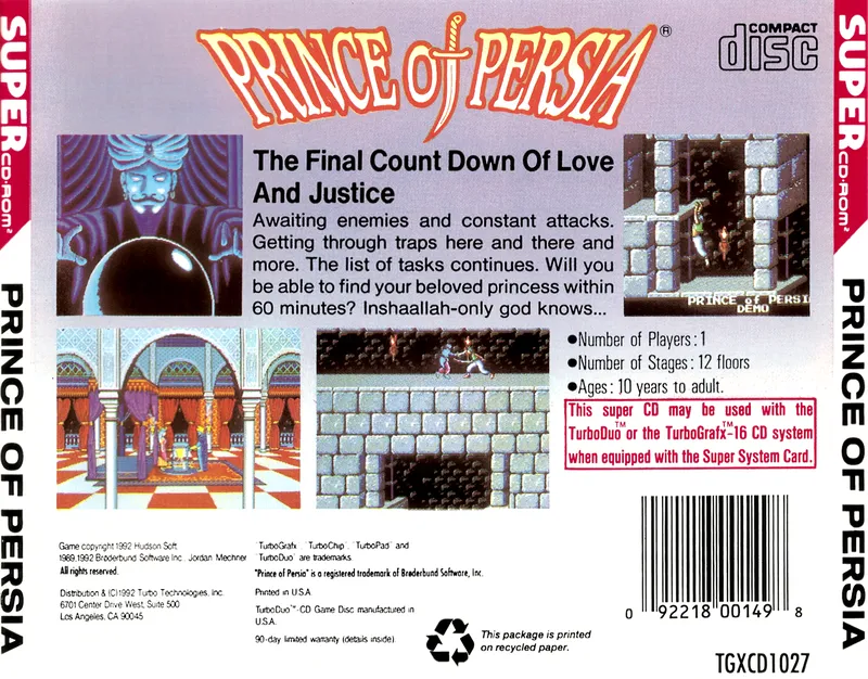 Prince of Persia box back