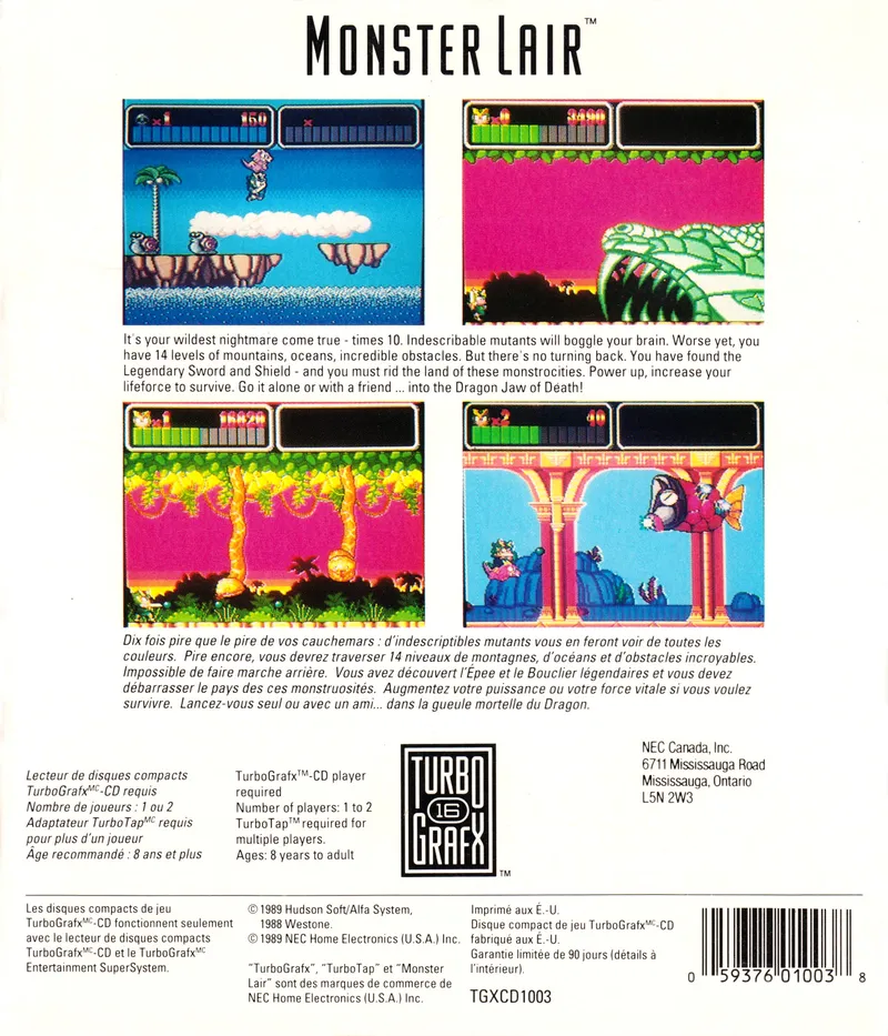 Monster Lair box back