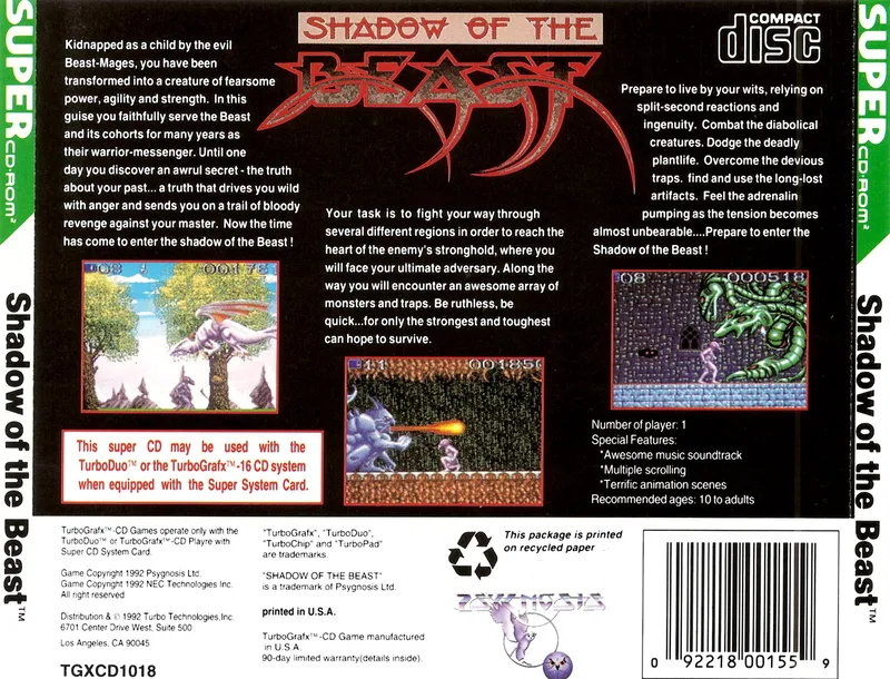 Shadow of the Beast box back