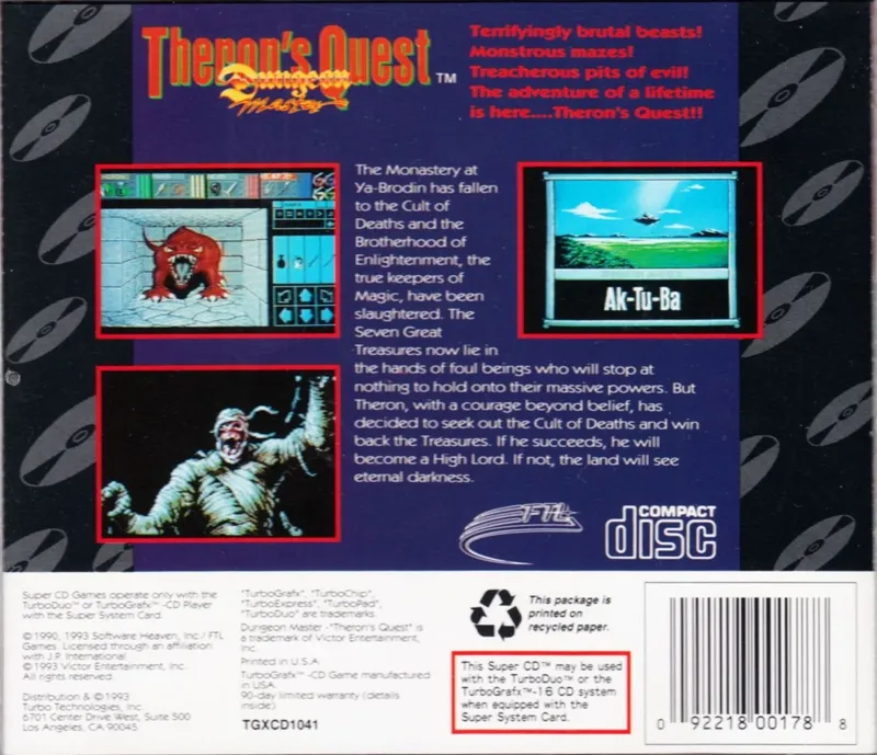Dungeon Master: Theron's Quest box back