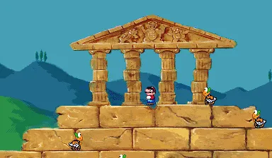 Backdrop artwork for Super Mario's Wacky Worlds