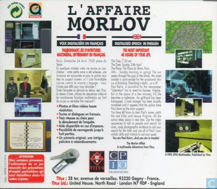 Affaire Morlov, L' box back