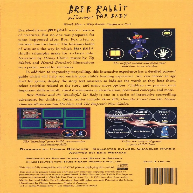 Brer Rabbit and the Wonderful Tar Baby box back