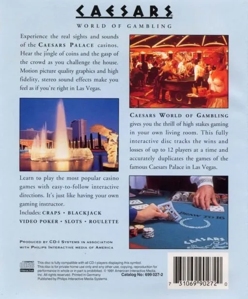 Caesars World of Gambling box back