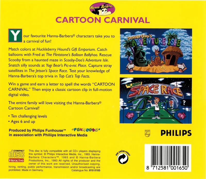 Hanna-Barbera Cartoon Carnival box back