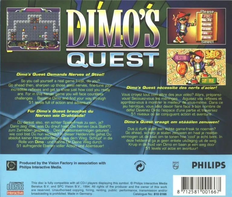 Dimo's Quest box back