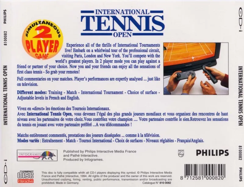 International Tennis Open box back