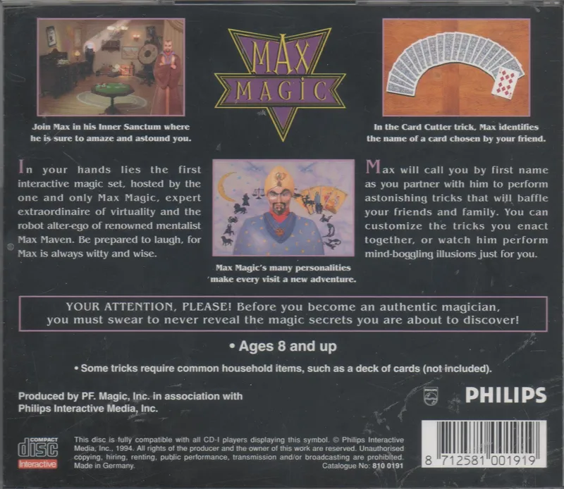 Max Magic box back