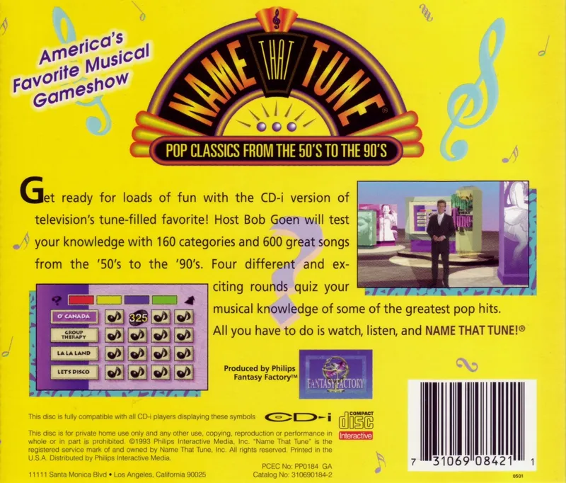 Name That Tune box back