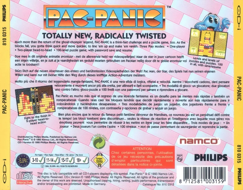 Pac-Panic box back