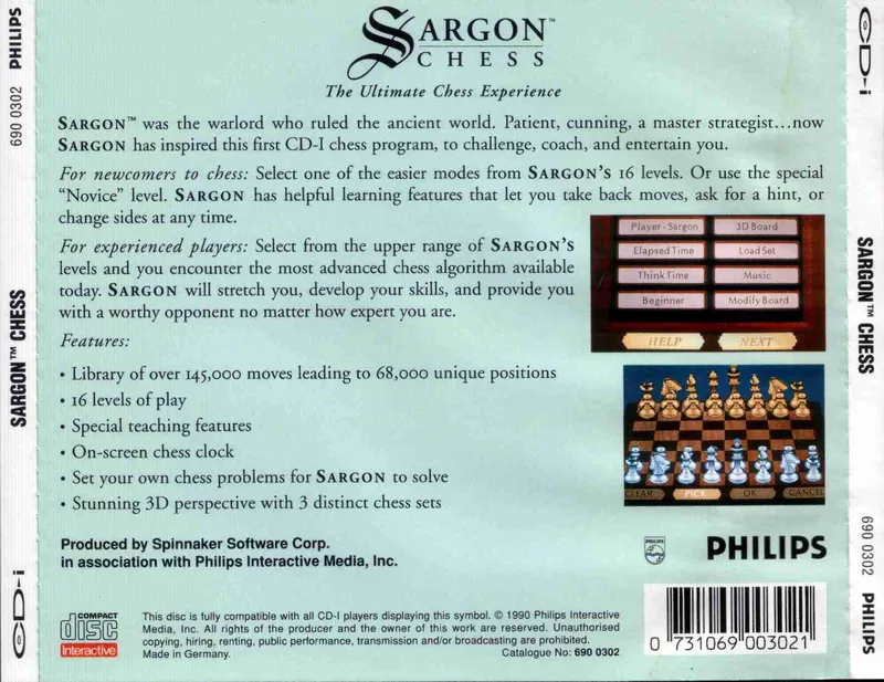 Sargon Chess box back