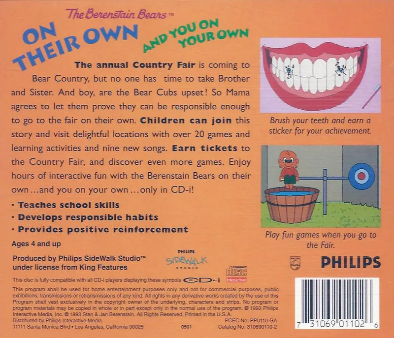 The Berenstain Bears: On Their Own, and You On Your Own box back